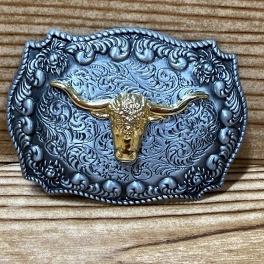 Western bull longhorn steer belt Buckle Choose Color Belt Not Incuded
